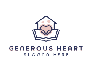 Heart Home Book logo design