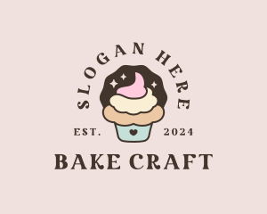 Icing Cupcake Dessert logo design