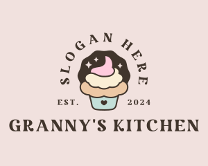 Icing Cupcake Dessert logo design