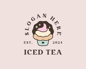 Icing Cupcake Dessert logo design