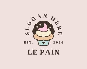 Boulangerie - Cute Icing Cupcake logo design