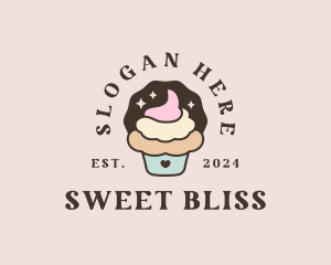 Icing Cupcake Dessert logo design