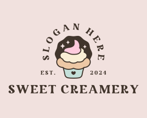 Icing Cupcake Dessert logo design