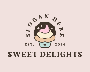 Icing Cupcake Dessert logo design