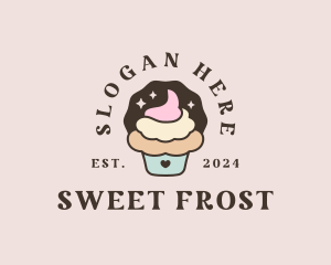 Icing Cupcake Dessert logo design