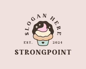 Bread - Cute Icing Cupcake logo design