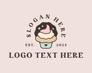 Bakery - Cute Icing Cupcake logo design