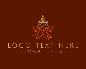 Religion - Festive Ribbon Candle logo design