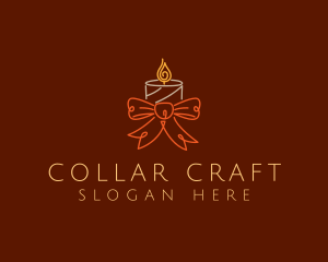 Festive Ribbon Candle logo design