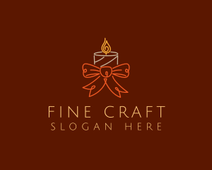 Festive Ribbon Candle logo design