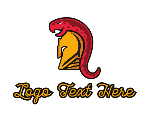 Viper - Spartan Helmet Snake logo design
