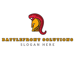 War - Spartan Helmet Snake logo design