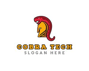 Cobra - Spartan Helmet Snake logo design