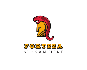 Spartan Helmet Snake logo design