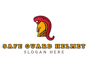 Helmet - Spartan Helmet Snake logo design