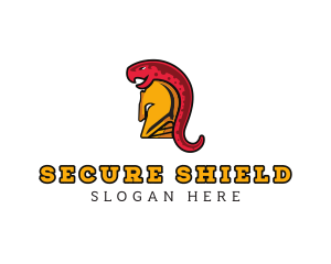 Guard - Spartan Helmet Snake logo design
