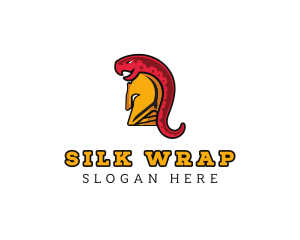 Spartan Helmet Snake logo design