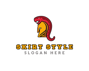 Spartan Helmet Snake logo design