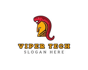 Viper - Spartan Helmet Snake logo design
