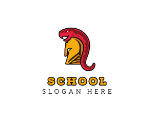 Spartan Helmet Snake logo design