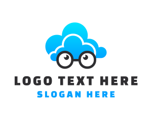 Computing - Eyeglasses Cloud Software logo design