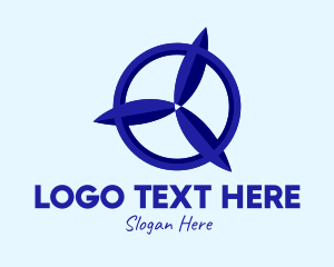 Propeller Blades - Blue Air Propeller logo design