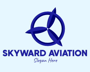 Aeronautical - Blue Air Propeller logo design