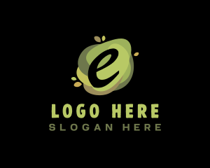 Green Natural Letter E Logo