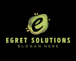 Green Natural Letter E logo design