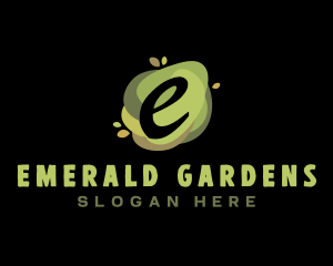 Green Natural Letter E logo design