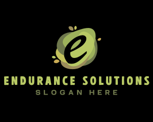 Green Natural Letter E logo design