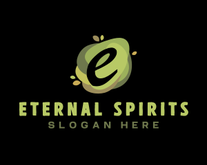 Green Natural Letter E logo design