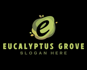 Green Natural Letter E logo design