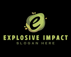 Green Natural Letter E logo design