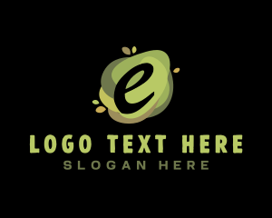 Vegetarian - Green Natural Letter E logo design