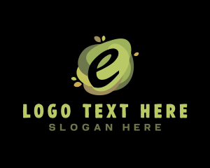 Green Natural Letter E Logo