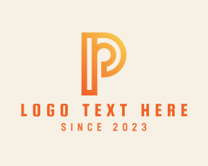 Modern Digital Letter P logo design
