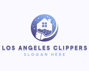 Broom Cleaner Housekeeper Logo