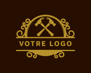 Ornamental Carpentry Hammer Logo