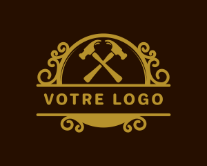 Ornamental Carpentry Hammer logo design