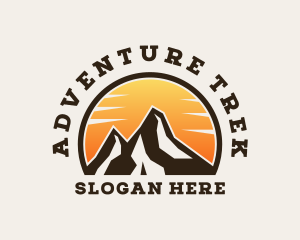 Backpacking - Mountain Peak Camping logo design