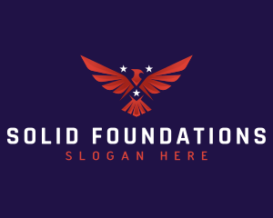 Red Feather - Patriotic Eagle Wings logo design