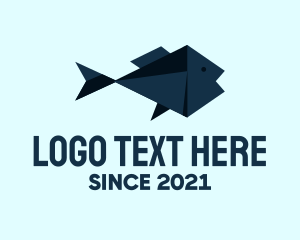 Aquarium - Fish Origami Craft logo design