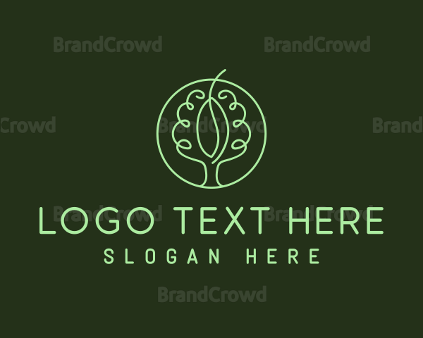 Green Minimalist Tree Logo