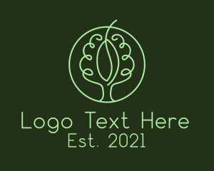 Green - Green Minimalist Tree logo design