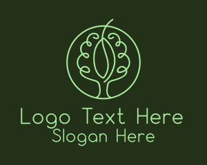 Green Minimalist Tree  Logo