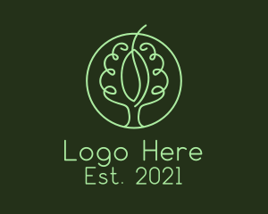 Forestry - Green Minimalist Tree logo design