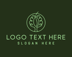 Green - Green Minimalist Tree logo design