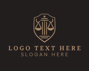 Legal - Pillar Star Justice Scale logo design
