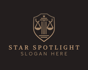 Pillar Star Justice Scale logo design